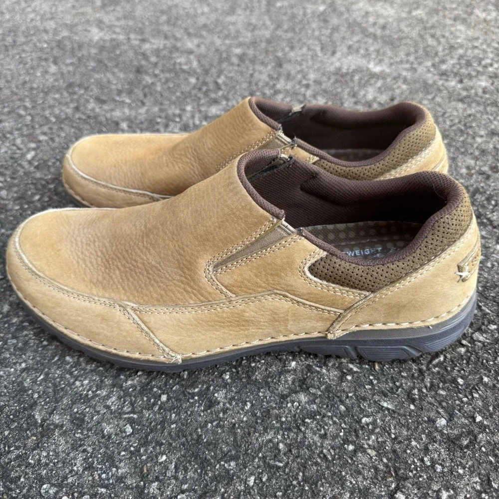 Rockport Adiprene By adidas Loafers Mens Sz 7.5W Tan Brown Slide On Comfort Shoe